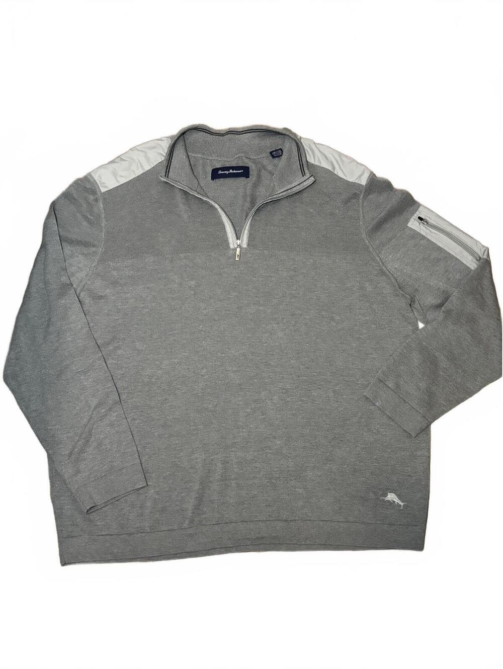 Tommy Bahama Men's Gray Half-Zip Pullover Sweatshirt XXL